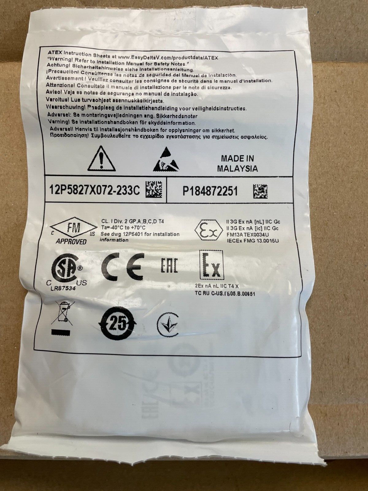 Emerson 12P4628X102 KL3021X1-BA1 Al 4-20 mA HART Rev M. - actual 1