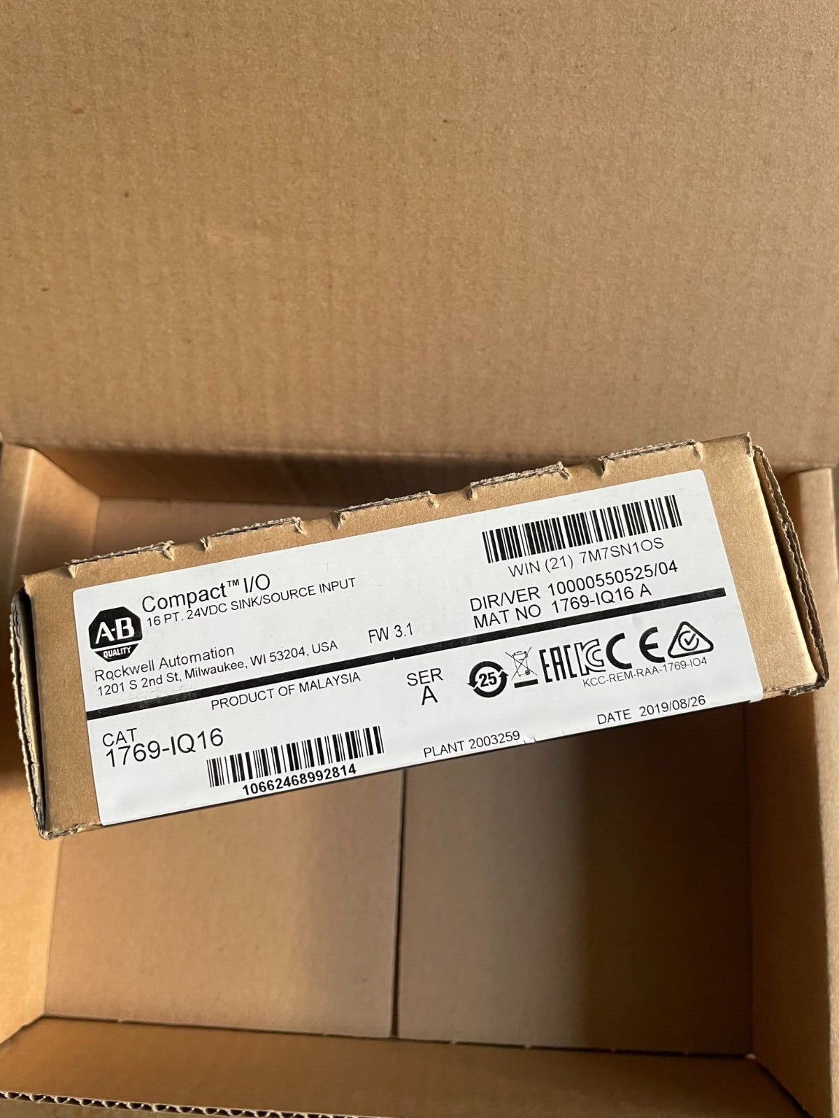New Sealed Allen-Bradley CompactLogix 16 Pt 24VDC D/I Module 1769-IQ16 - actual 1