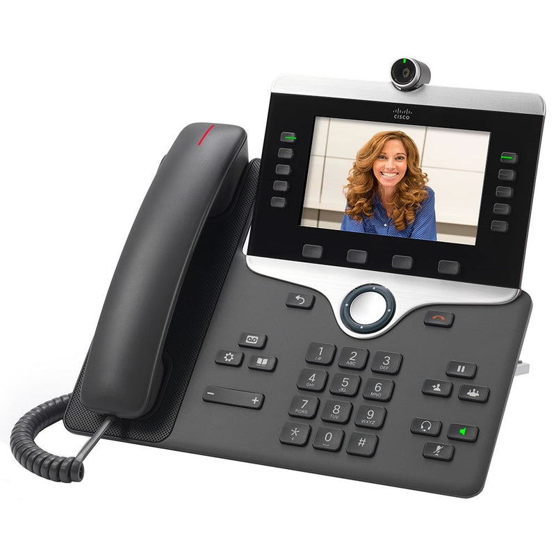 Lot of 2 Cisco CP-8865-K9 Unified IP Endpoint VoIP Video Phone w Camera & Stand - stock 1
