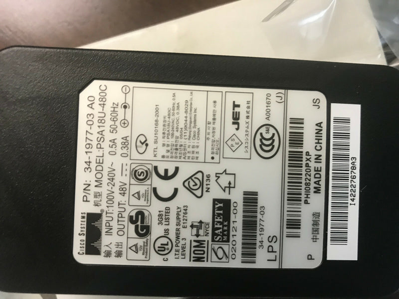 New CP-PWR-CUBE-3 34-1977-03 48V 0.38A CISCO 7911 7942 7962 7941 7961 7971 7905 - actual 1