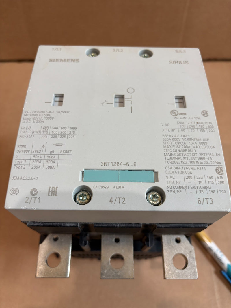 1PCS NEW SIEMENS Contactor 3RT1264-6AF36 3RT1 264-6AF36 3RH1921-1DA11 - actual 1