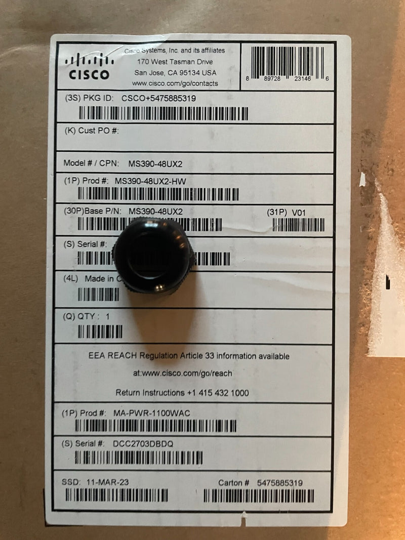 Cisco Meraki MS390-48UX2-HW 48-Port Multigigabit 5GbE UPoE Cloud-Managed Layer 3 Switch — Factory Sealed - actual 1
