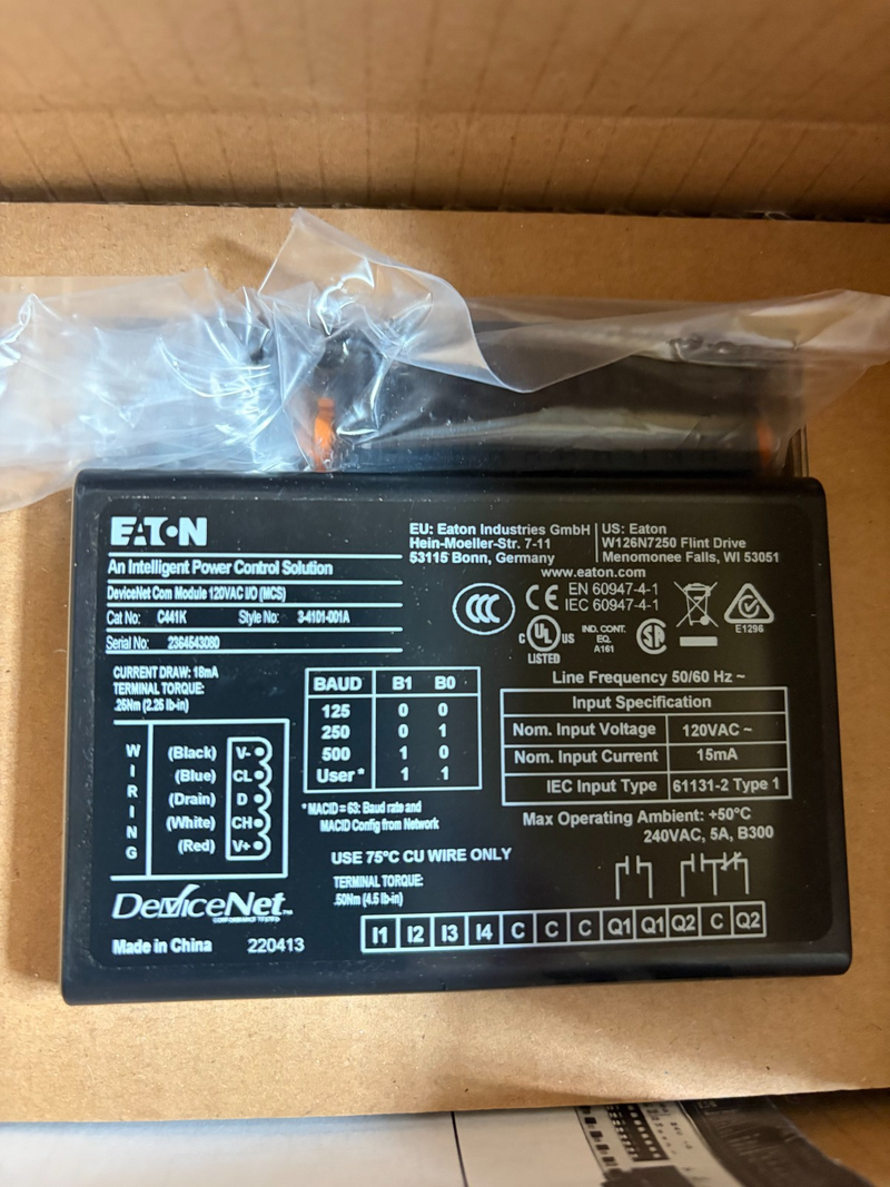 New Eaton C441K Programmable Logic Controller DeviceNet Communication Module I/O - actual 1