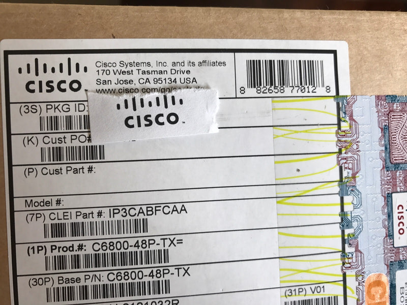 New Open box Cisco C6800-48P-TX Catalyst 6800 48-port 1GE copper module w/ DFC4 - actual 1