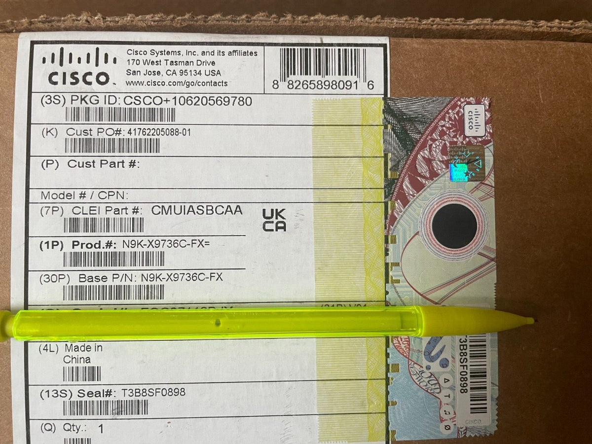 New Sealed Cisco Nexus N9K-X9736C-FX 36 Port 100G NX-OS Agg, ACI Spine MACSec - actual 1