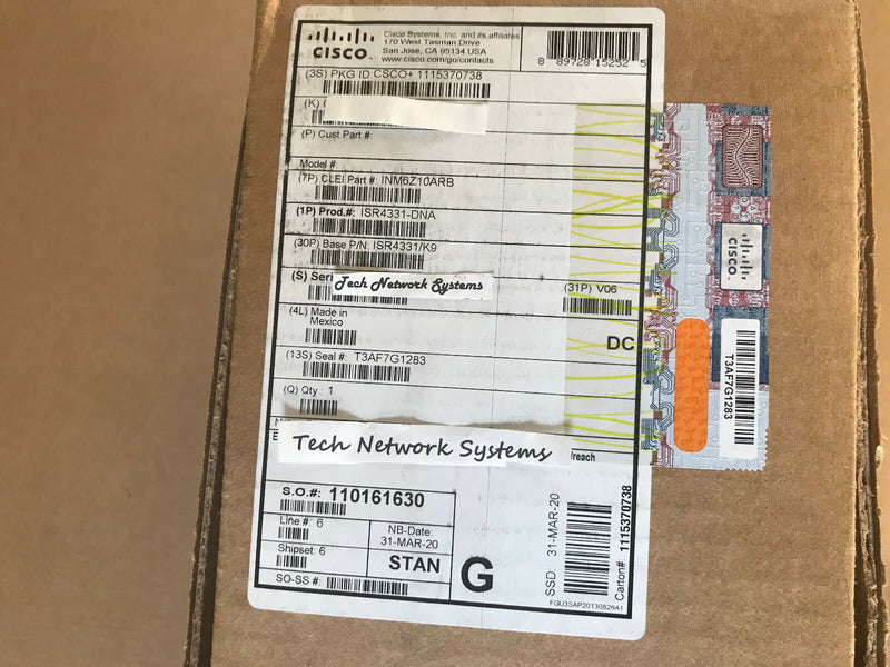 NEW Cisco ISR4331-DNA ISR4331/K9 - Factory sealed - actual 1