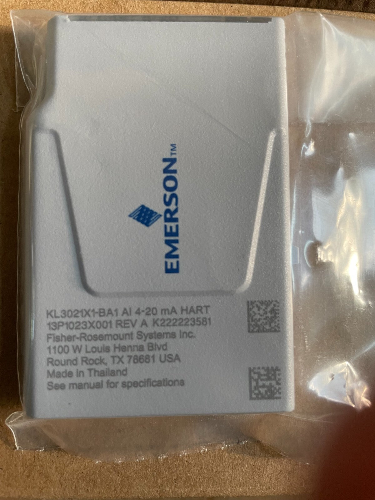 KL3021X1-BA1 AI 4-20 MA HART CHARMS KL3021X1BA1 SE4303T01 EMERSON - actual 1