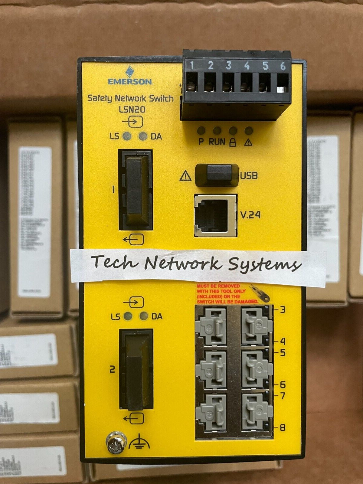 NEW EMERSON LSN20 DELTAV 6-PORT SAFETY NETWORK SWITCH LSN20-6TX2SM-ES - actual 1
