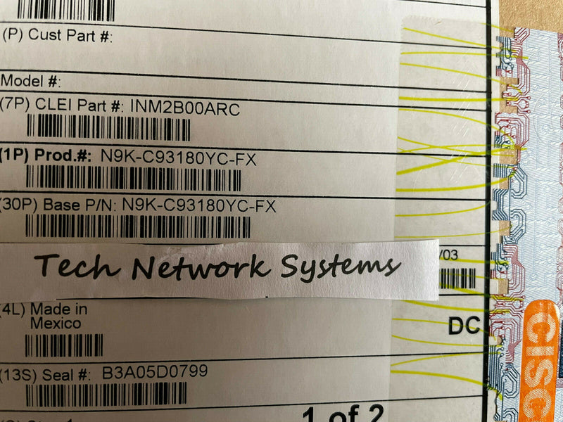 NEW Cisco N9K-C93180YC-FX Nexus 9300 W/ 48-Port 10/25G SFP+ 6-Port 100G Dual PWR - actual 1