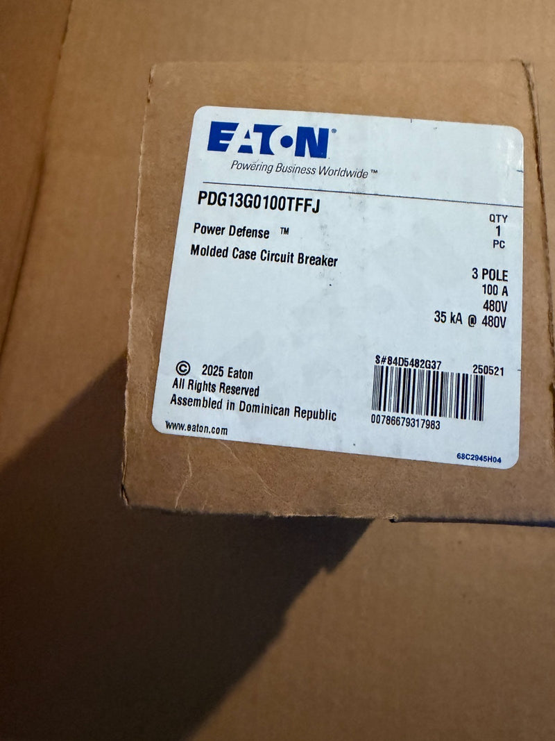 NEW IN BOX EATON PDG13G0100TFFJ 3Pole 70amp Power Defense Circuit Breaker - actual 1