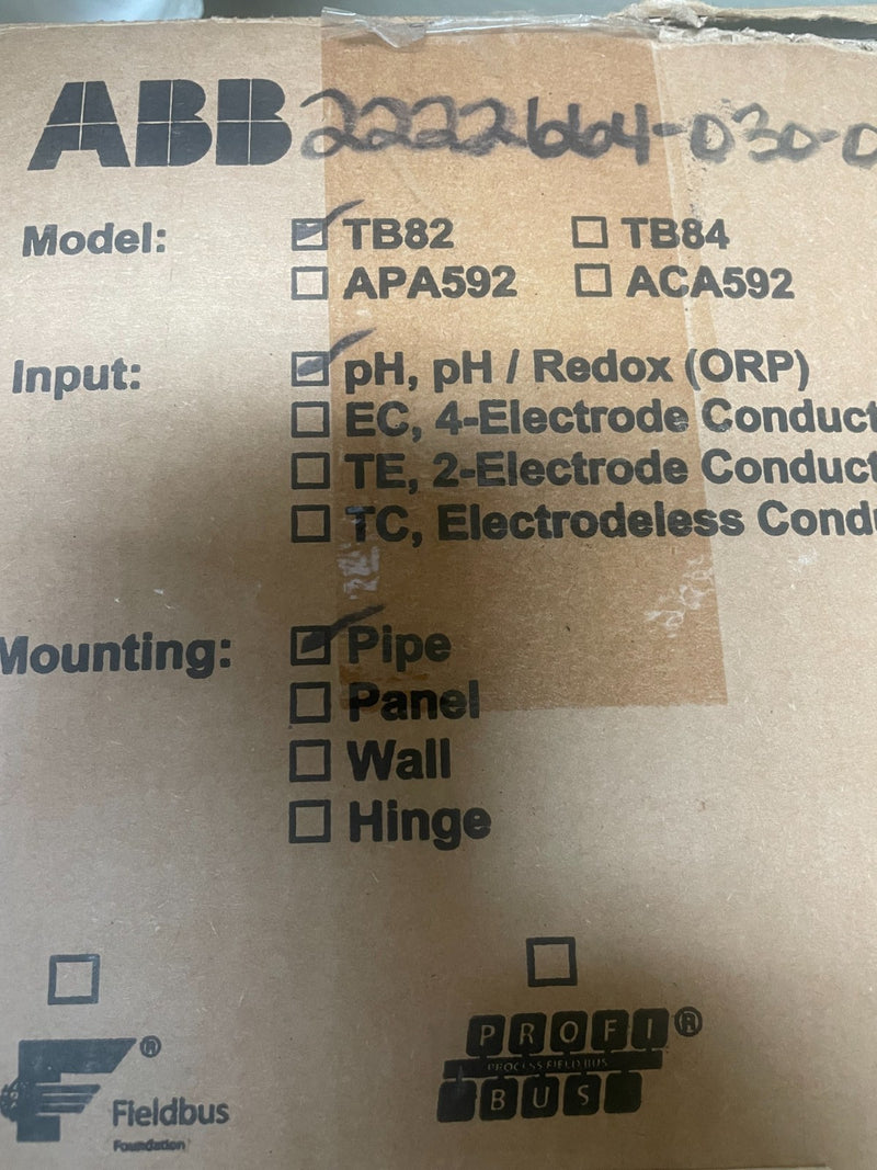 ABB TB82PH pH/ORP Transmitter, 4–20 mA HART, 14–42 V DC - actual 1