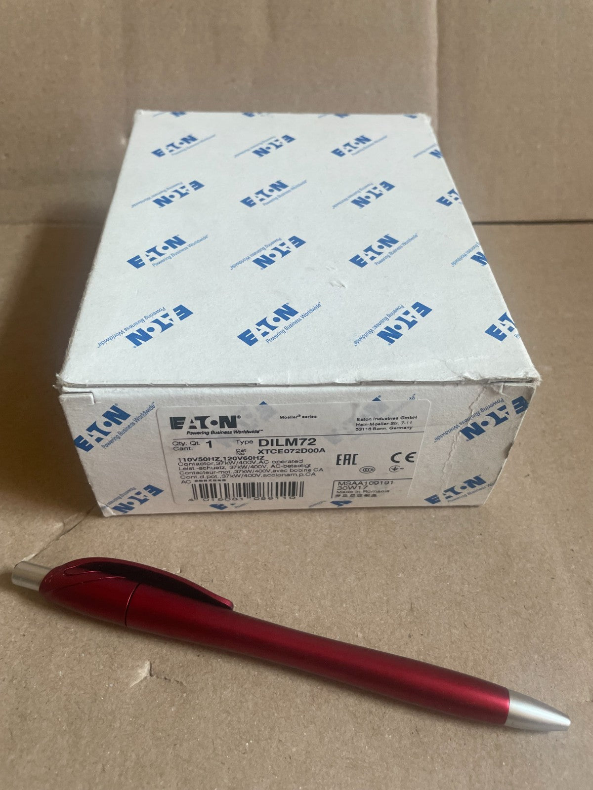 Eaton XTCE072D00A 72A 120V 3P Contactor - New - actual 1